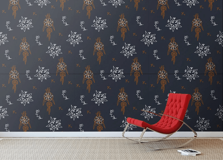 Dream Catcher Flowers And A Star In Ethnic Style Wallpaper Wall Mural Home Decor