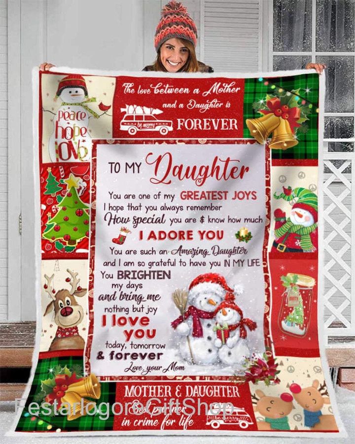 Special Xmas Gift From Mom For Daughter I Adore You Sherpa Fleece Blanket
