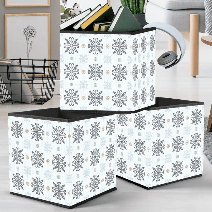 Awesome Drawing Snowflakes Nordic Style Pattern Storage Bin Storage Cube