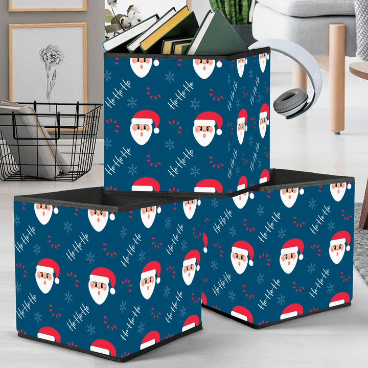 Funny Santa Claus Laughinf Ho Ho Ho Christmas Spirit Design Storage Bin Storage Cube