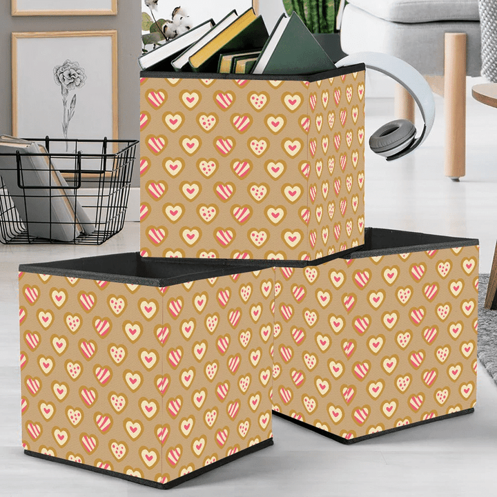Sweets Bakery With Heart Cream Cookies For Winter Holidays Storage Bin Storage Cube