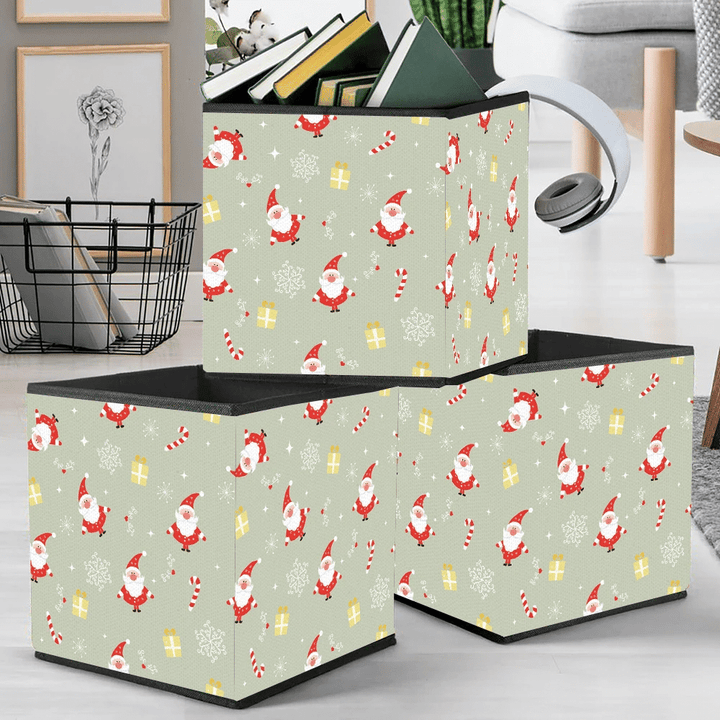 Merry Christmas Cute Santa With Little Gift And Candy Storage Bin Storage Cube