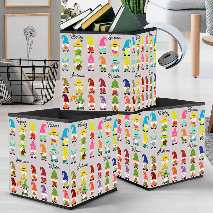 Four Seasons Presents By Gnomes Illustration Storage Bin Storage Cube