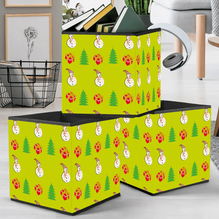 Christmas Tree Gift Box And Snowman Storage Bin Storage Cube