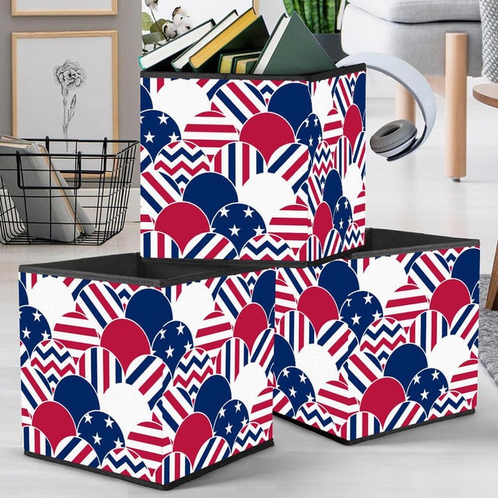 Scale Pattern With Various Patriotic American Flag Colors Storage Bin Storage Cube