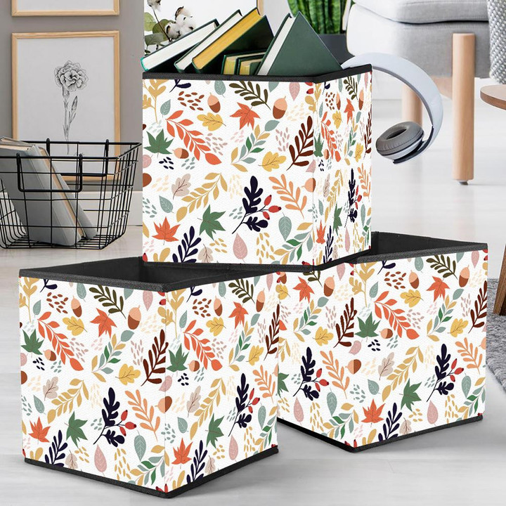 Colorful Autumn Leaves Tree Branches Collection Storage Bin Storage Cube
