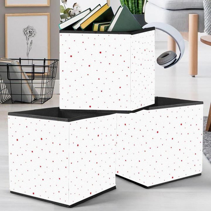 Mini Stars In Red And White Pattern Patriotic Storage Bin Storage Cube