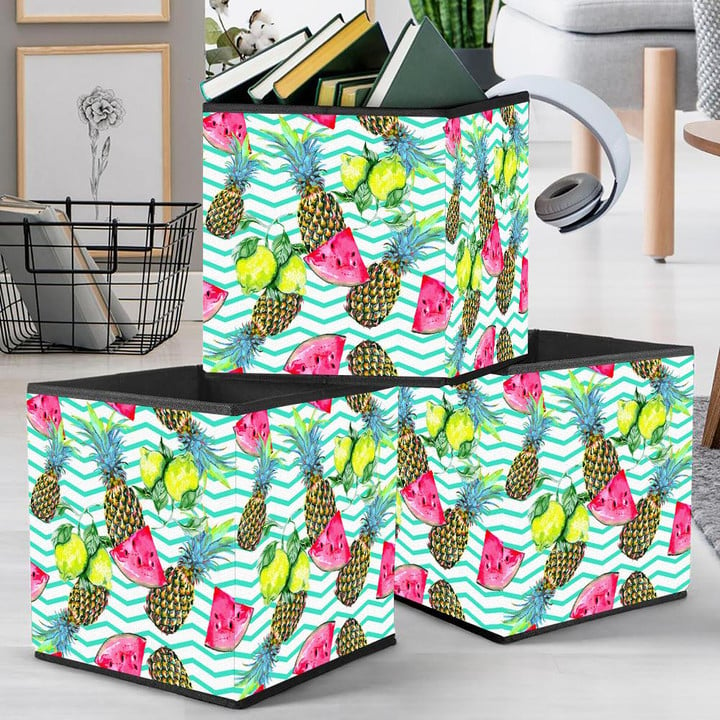 Watermelon Slice Lemon Pineapple Tropical Plants Storage Bin Storage Cube