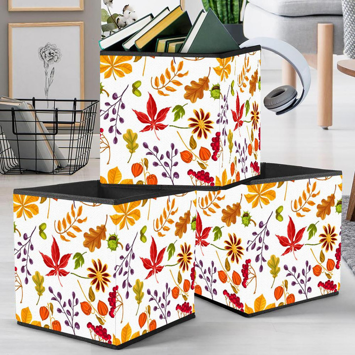 The Colors Of Nature With Various Autumn Leaves Storage Bin Storage Cube
