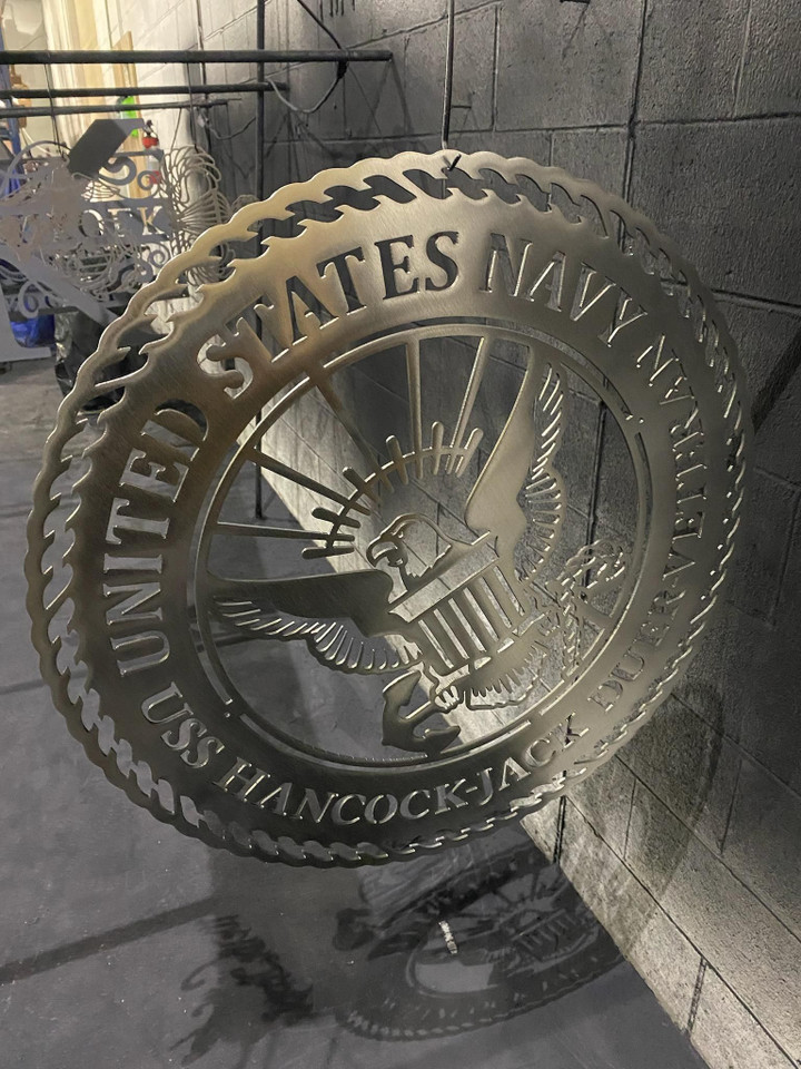 United Stated Navy With Eagle Cut Metal Sign