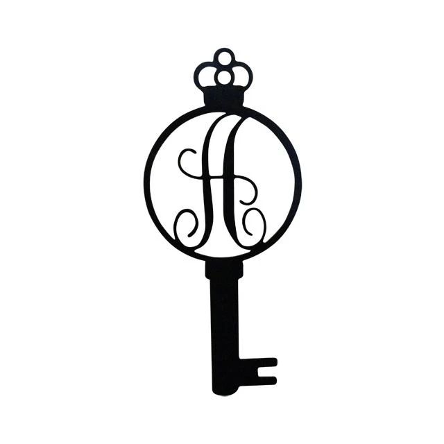 Monogram Alphabet Keys Initial H Design Cut Metal Sign