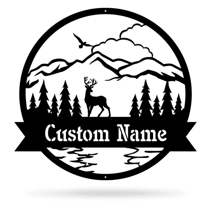 The Great Outdoors Black And White Cut Metal Sign Custom Name