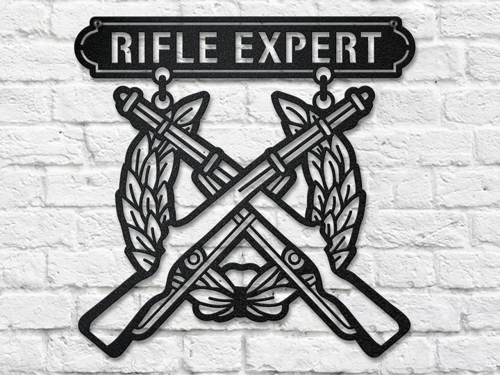 Marine Usmc Rifle Expert Cut Metal Sign