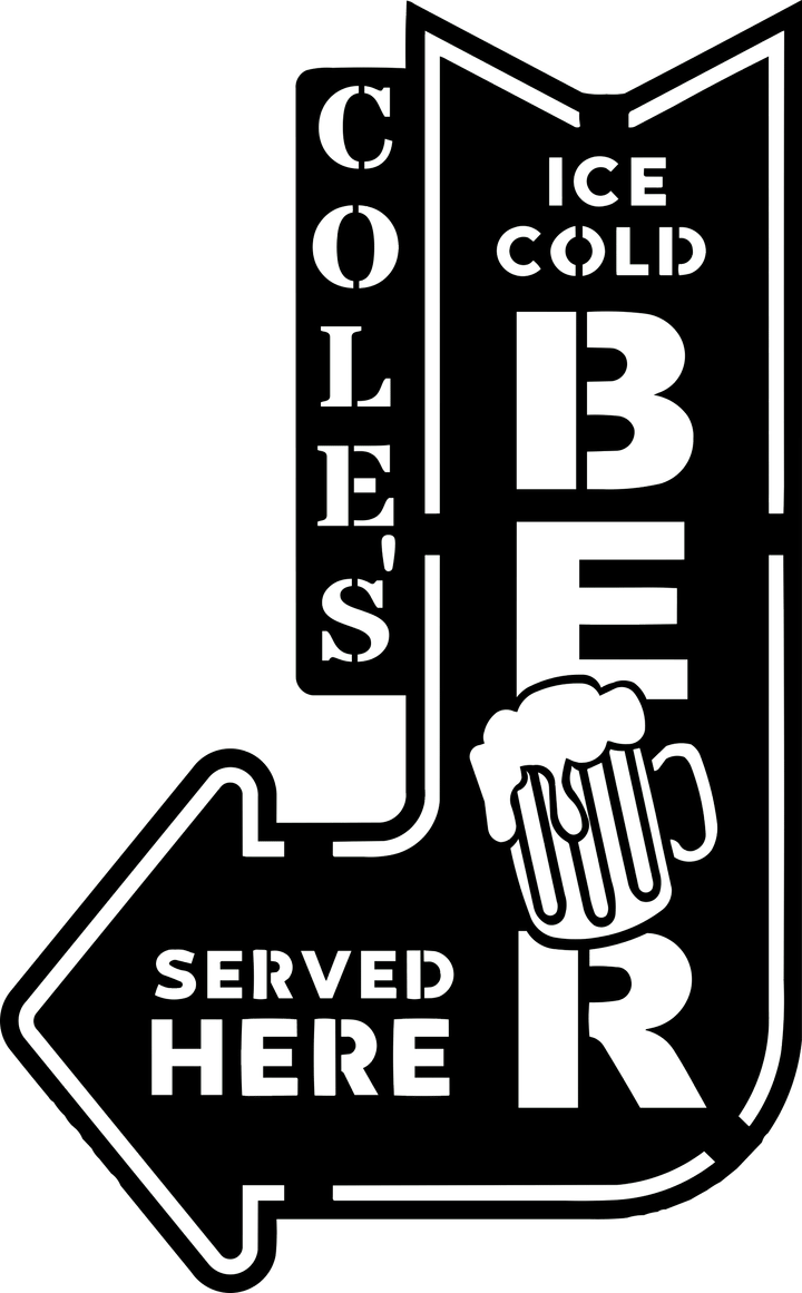 Ice Cold Beer Server Here Custom Name Cut Metal Sign