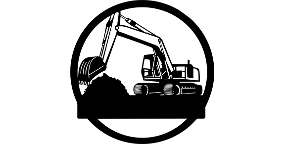 Excavator At Construction Site Custom Name Cut Metal Sign