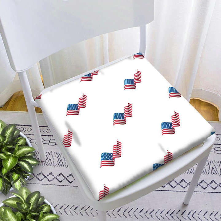 Cool Ideas Waving Flag Of American Pattern Chair Pad Chair Cushion Home Decor