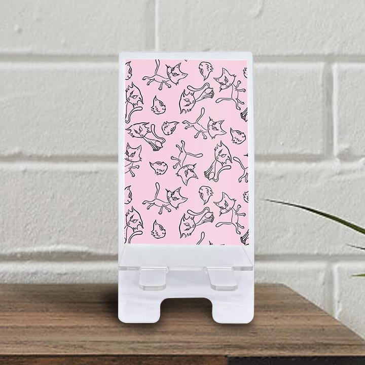 Cunning And Cute Cats On A Pink Background Phone Holder