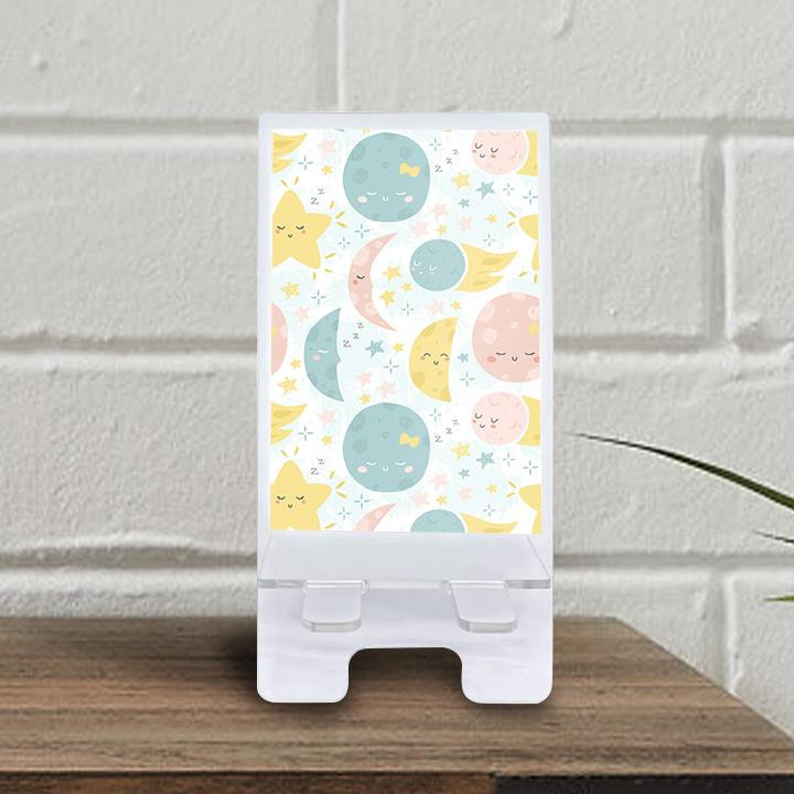 Cute Colorful Sleeping Moon And Star Phone Holder