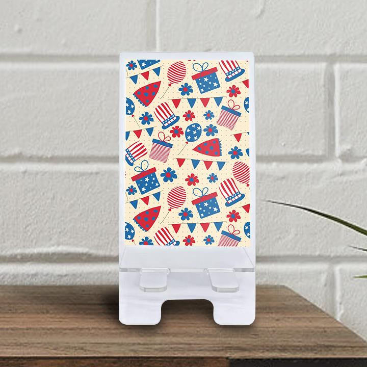 Cute Gift For Independence Day With Flowers Pattern Phone Holder