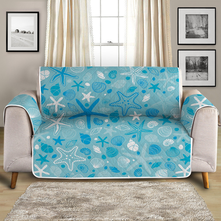 Starfish Shell Blue Theme Design Sofa Couch Protector Cover