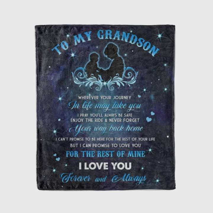 Grandma Gift For Grandson Your Journey In Life Cool Design Sherpa Fleece Blanket