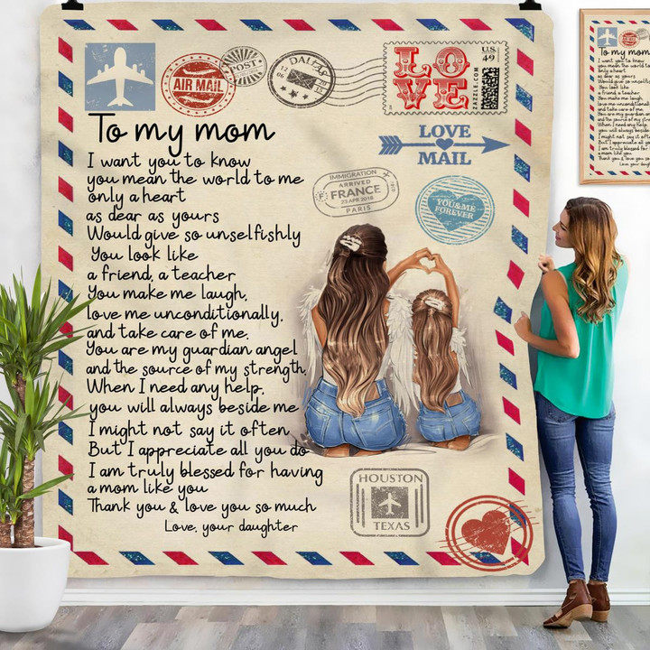I Want You To Know You Mean The World To Me Gift For Mom Blanket Home Decor
