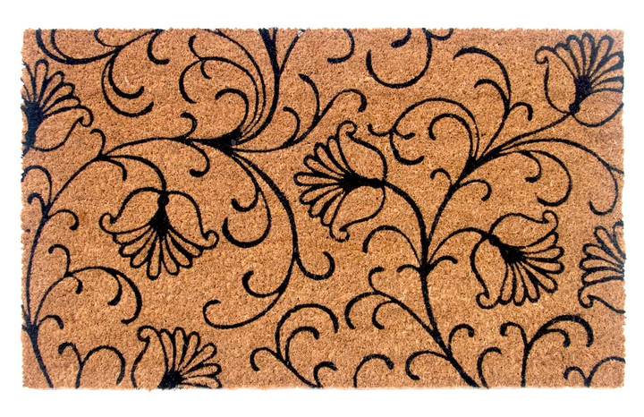 Elegant Floral Twisted Ornate Design Doormat Home Decor