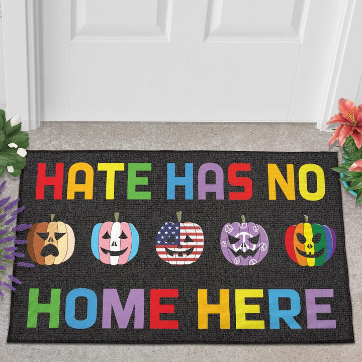 Halloween Hate Has No Home Here Cool Design Doormat Home Decor