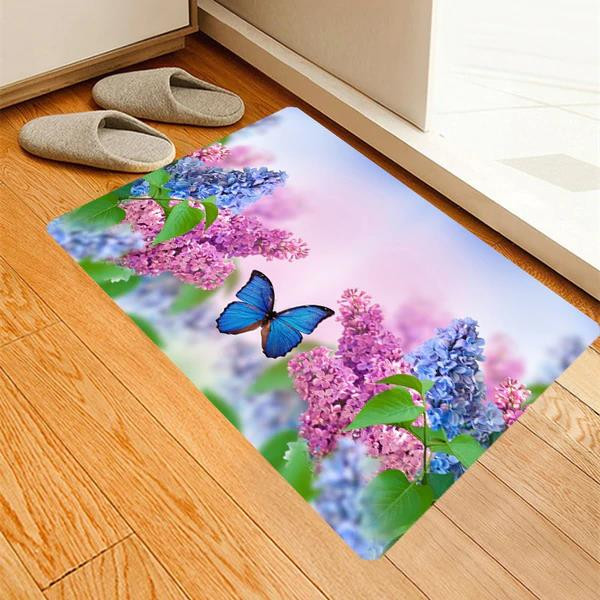 Butterfly With Flower Colorful Beautiful Gift Idea Doormat Home Decor