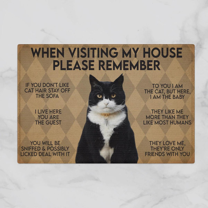 When Visiting Our House Please Remember Doormat Home Decor For Cat Lovers