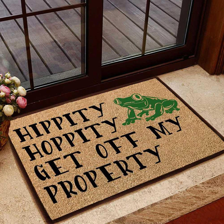 Hippiry Hoppity Brown Background Doormat Home Decor