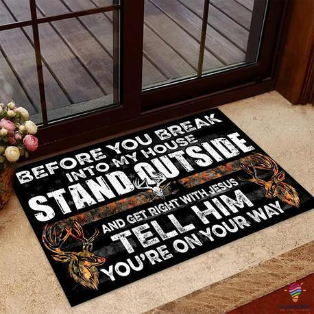 Get Right With Jesus And Tell Him You Are On Your Way Doormat Home Decor