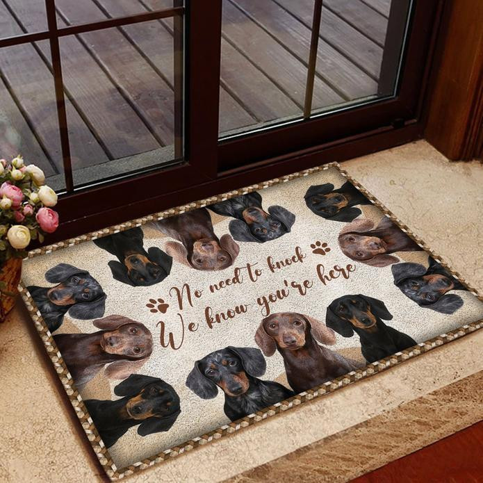 Funny Dachshund Dogs No Need To Knock We Know You Are Here Doormat Home Decor