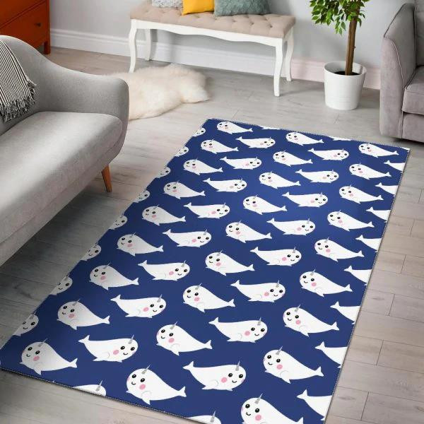 Narwhal Cute Pattern Print Home Decor Rectangle Area Rug