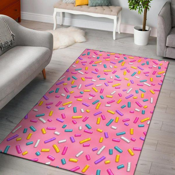 Pink Candy Pattern Print Home Decor Rectangle Area Rug