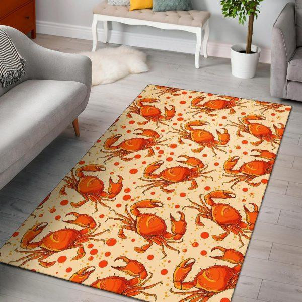 Crab Print Pattern Home Decor Rectangle Area Rug