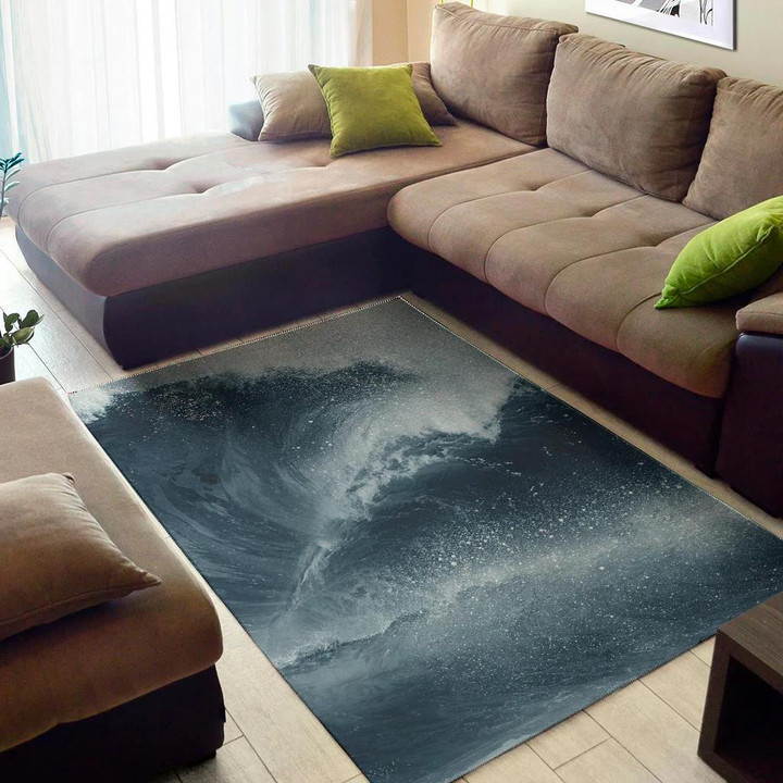 Cool Ocean Wave Pattern Background Print Area Rug