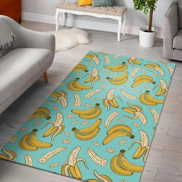 Banana Pattern Print Home Decor Rectangle Area Rug