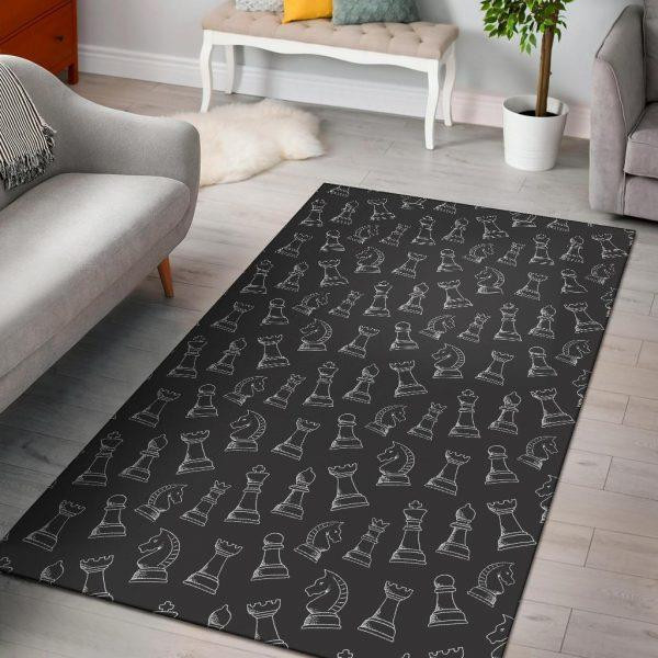 Chess Print Pattern Home Decor Rectangle Area Rug
