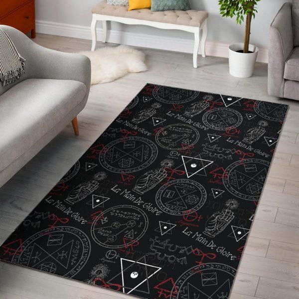Witch Wiccan Pagan Pattern Print Home Decor Rectangle Area Rug