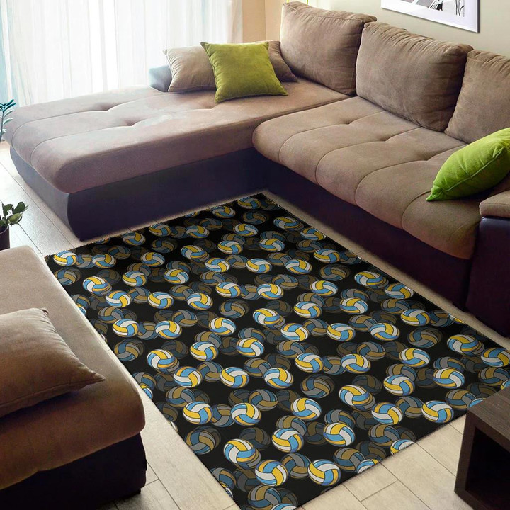 Cool Volleyball Pattern BackgroundPrint Area Rug
