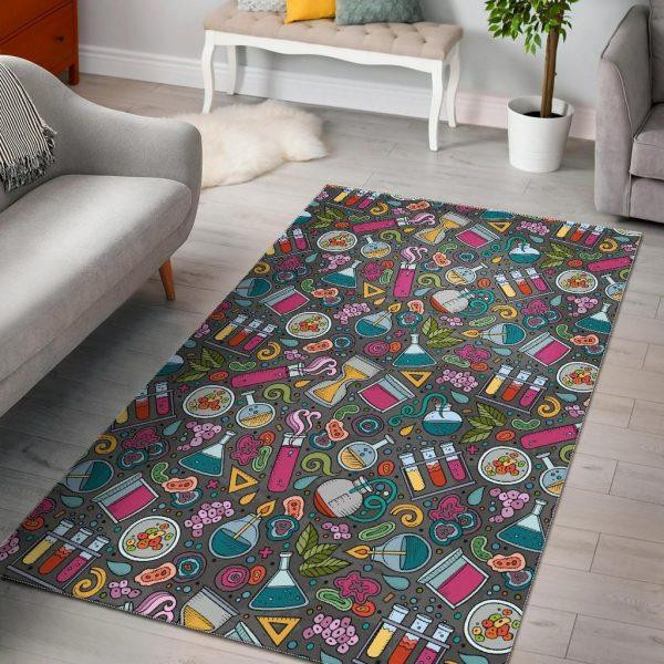 Science Chemistry Print Pattern Home Decor Rectangle Area Rug