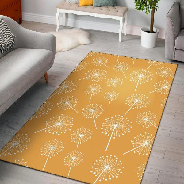 Dandelion Yellow Pattern Print Home Decor Rectangle Area Rug