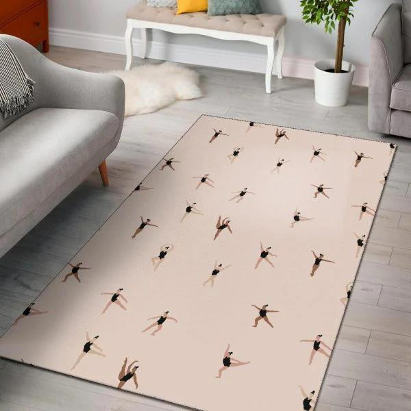 Gymnastics Print Pattern Home Decor Rectangle Area Rug