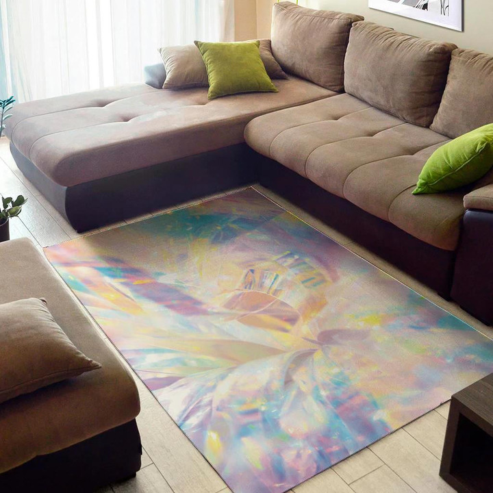 Bright Holographic Pattern Background Print Area Rug