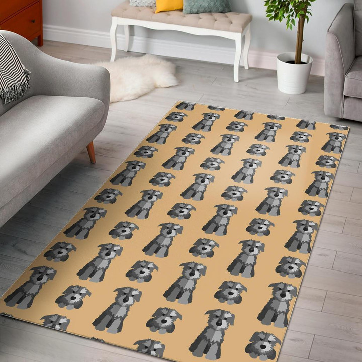 Schnauzer Dog Puppy Pattern Print Area Rug