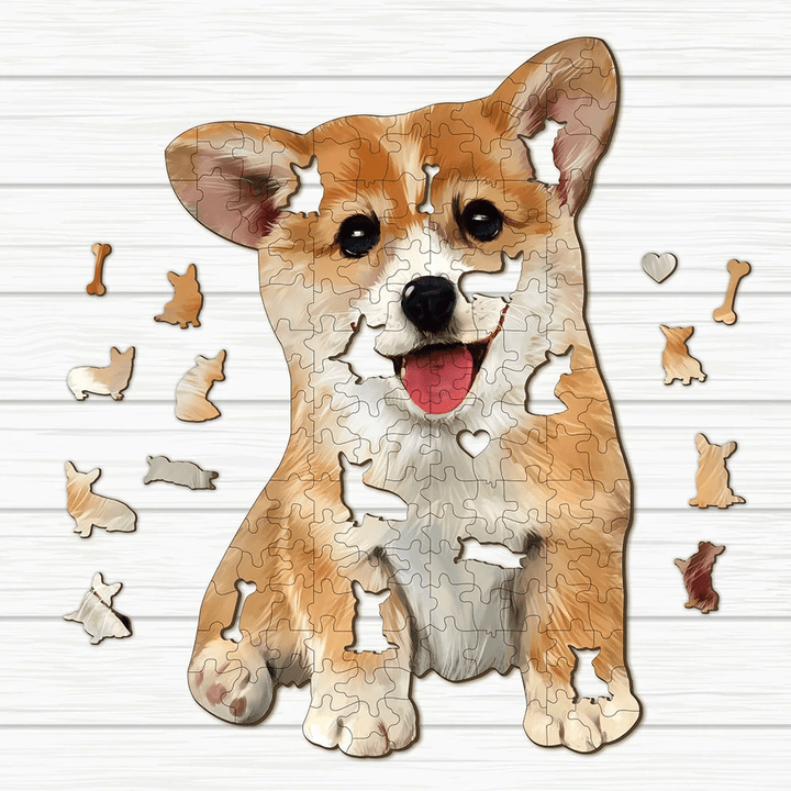 Corgi Premium Wooden Jigsaw Puzzle (Proudly made in USA)