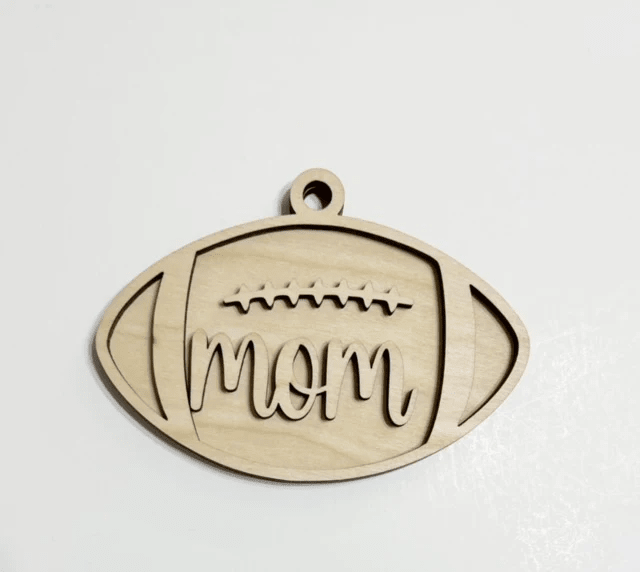 Football Mom Two Layered Ornament Decor Gift