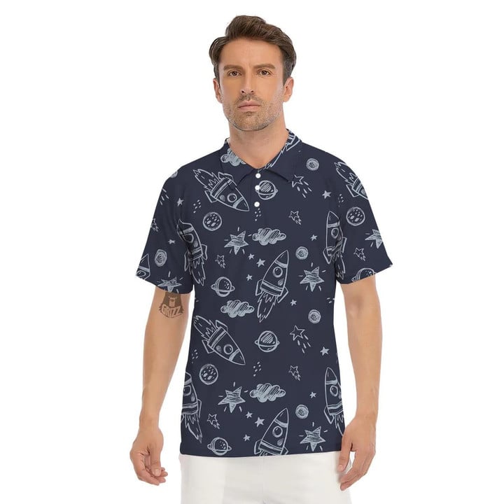 Cartoon Galaxy Space Men's Printed Polo Shirts Gift For Men