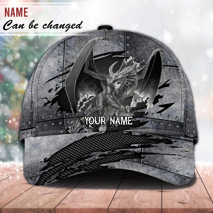 Dragon Metal Rivet Pattern Custom Name 3D Printed Classic Baseball Cap